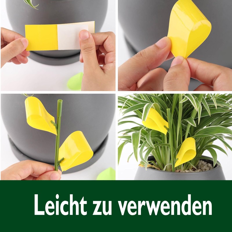 Garsum 42 Traps Sticky Houseplant Traps Gnat Yellow Insect Trap