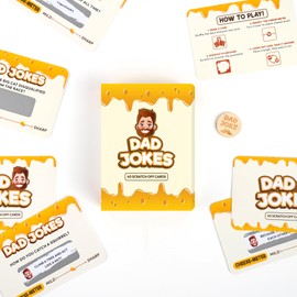40 Scratch Off Dad Joke Cards, Funny Dad Joke Gifts from Daughter, Son, Wife, Gag Gifts for Fathers Day, Birthday, Funny Husband Stocking Stuffers, Regalo De Bromas Para Papá