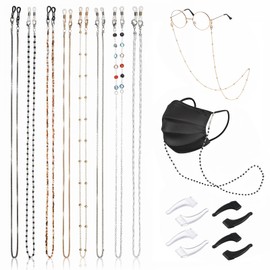 CIATBYYJ 8Pcs Eyeglass Chain Glasses Chain for Women, Beaded Sunglasses Strap Holder Eye glasses Holders Around Neck for Women Men
