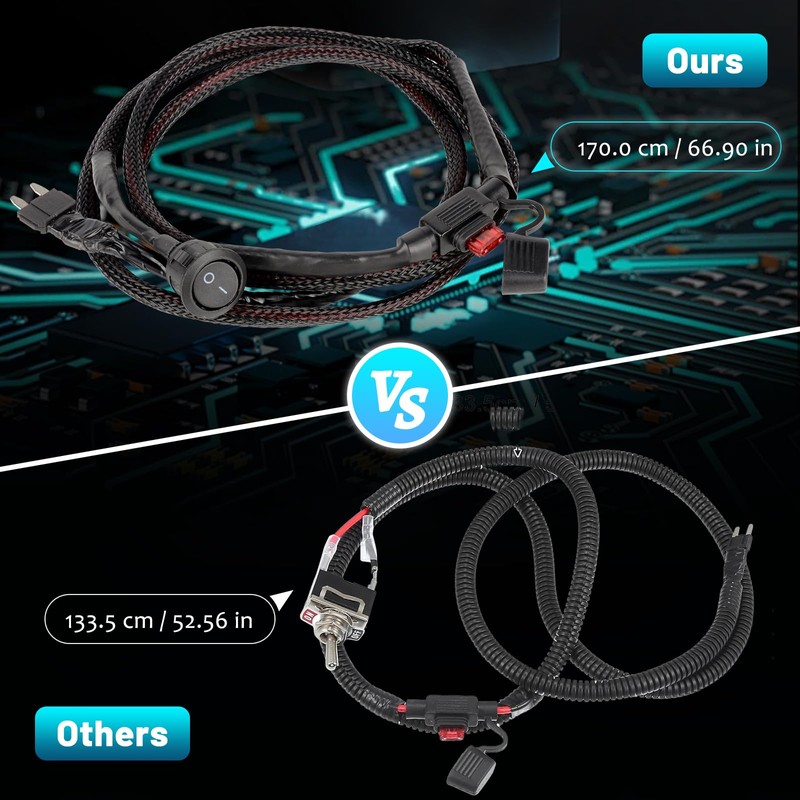 66.9" Universal Fuse Bypass Switch Kit Relay Bypass Switch Kit