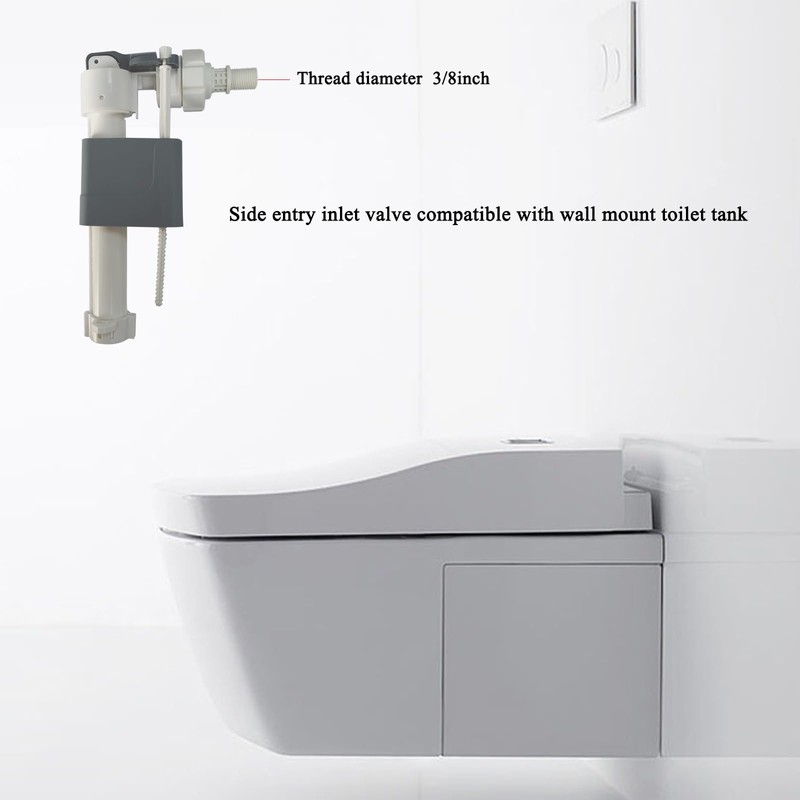 Side Mount Toilet Fill Valve Compatible with Toto Wall Mount