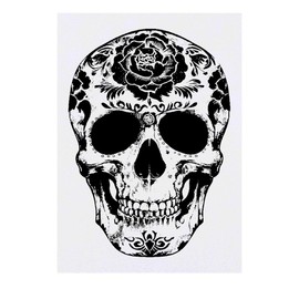 'Sugar Skull' Temporary Tattoo - Water Resistant, Skin-Safe, Non-Toxic Transfer (TO00069213)