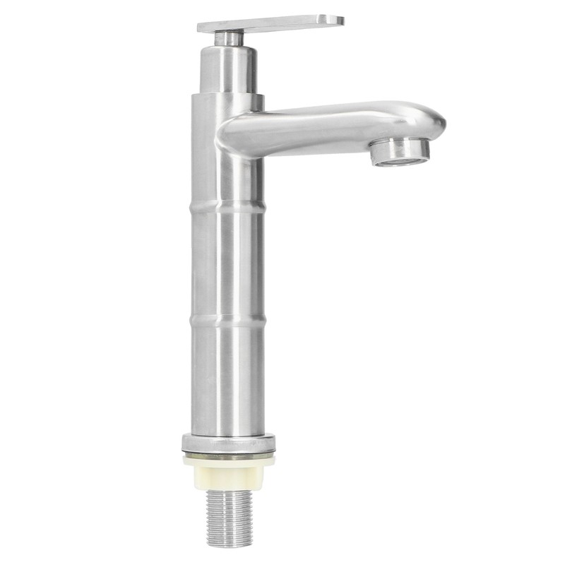 Bamboo Shape Stainless Steel Basin Faucet Cold Water Sink Faucet