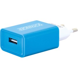 SCHWAIGER - LAD300B 511 - Easy to Charge Mobile Devices via USB Connection | Compact Design | for 230 V Socket | Universal use | Integrated Multi-Protection Safety System | Blue/White