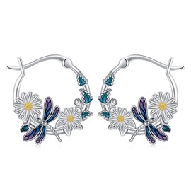 Hypoallergenic Panda/Unicorn/Hummingbird/Dolphin Hoop Earrings for Women 925 Sterling Silver Animal Huggie Hoop Earrings Jewelry Gifts for Sensitive Ears, Sterling Silver, No Gemstone