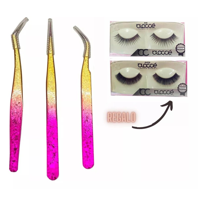 globalnail Pinzas 3 Pzs Pestañas Volumen Ruso Curva Y Recta