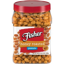 FISHER Snack Honey Roasted Peanuts, 36 oz