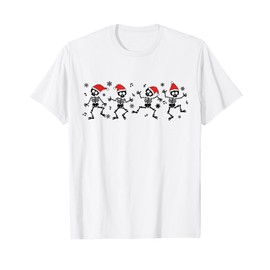 Merry Christmas Dancing Skeleton Xmas Gothic Skull Pajama T-Shirt