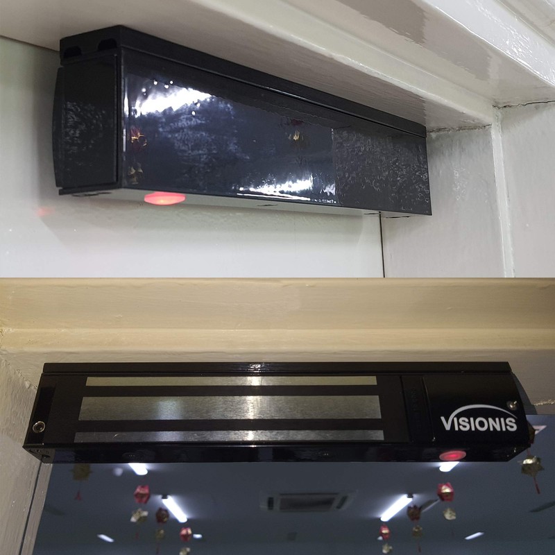 Visionis VS-VISML600LED-BL Indoor 600lbs Black Electromagnetic Lock with LED Sensor