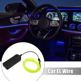 X AUTOHAUX 3 Meter/10ft Car Interior Neon EL Wire Strip Fluorescent Green Light