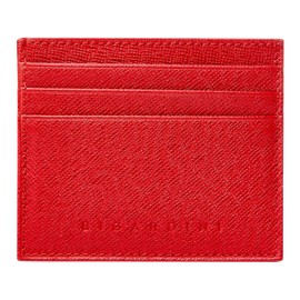 Bigardini Slim Minimalist Leather Card Wallet For Men & Women - RFID Blocking Leather Card Holder Wallets, Scarlet Red, Minimalist