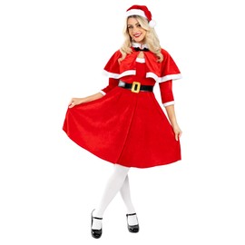 Fun Shack Santa Claus Costume for Women, Mrs Claus Outfit, Mrs Claus Costume Women, Christmas Fancy Dress for Women X-Large
