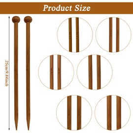 12PCS Knitting Needles.Wooden Crochet Hooks Set,Different Sizes Bamboo Knitting Needles, Warm Wooden Knitting Needles for Arthritic Hands, DIY Handmade Wool Sweater Scarf for Beginner