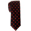 Retreez Classic Polka Dots Woven Microfiber Skinny Tie - Black