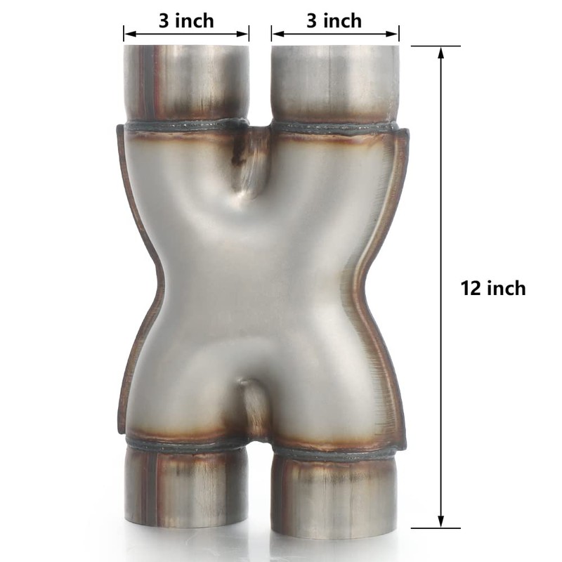 LCGP 3 Inch Inlet X Pipe,Universal Stainless Steel Diesel X-Pipe