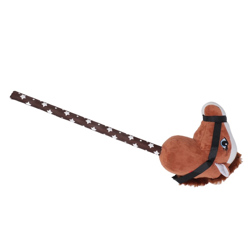 70cm Height Plush Horse Stick Toy Cute Expression 2 Sound
