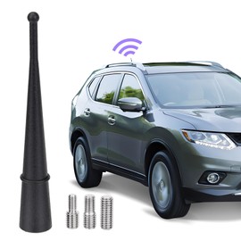 SZSAUTO 3.98 Inch Universal Car Radio Rubber Short Antenna Mast FM AM Vehicle Stereo Radio Replacement Antennae with M4 M5 M6 Screw Adapter