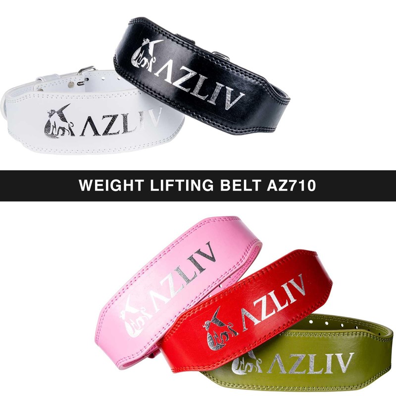 AZLIV AZ710 MF Leather Training Belt, Durable, Lightweight, Soft (White,
