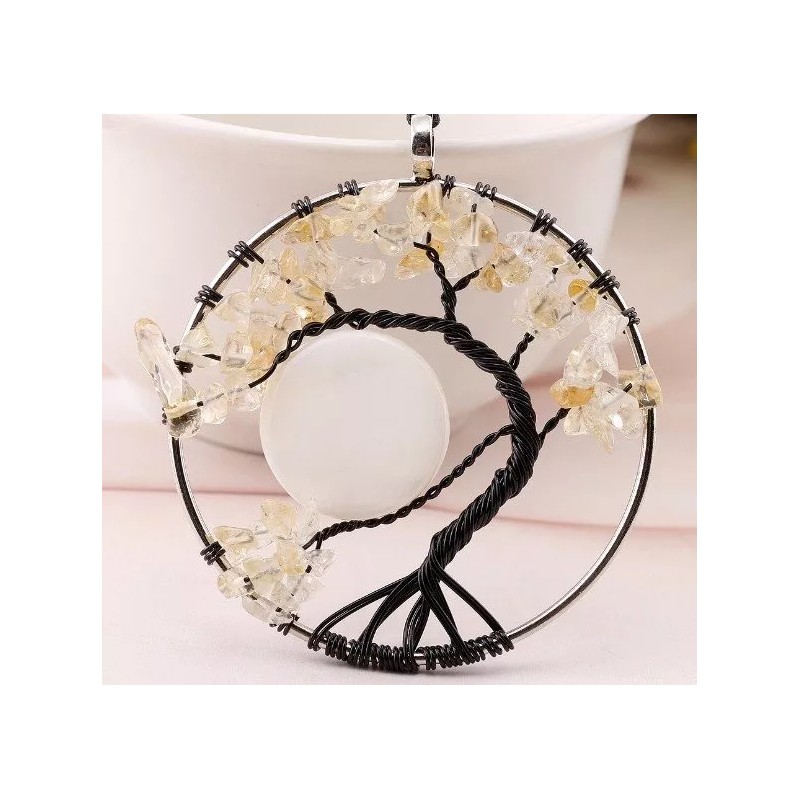 Veraly Collar Dije Árbol De La Vida Cuarzo Chakras Hecho