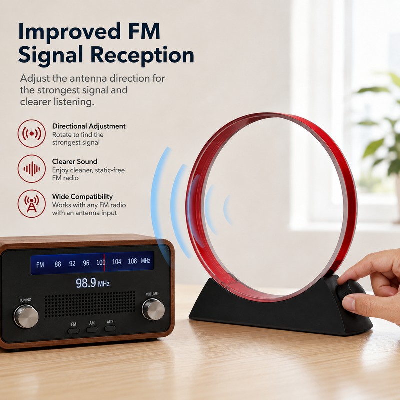 AM/MW Loop Antenna for Radio Reception – Adjustable Direction Portable