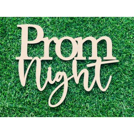 Wlropted Wooden Prom Night Sign for Backdrop, High School College Prom Background Photo Props for Graduation Party Decorations Supplies