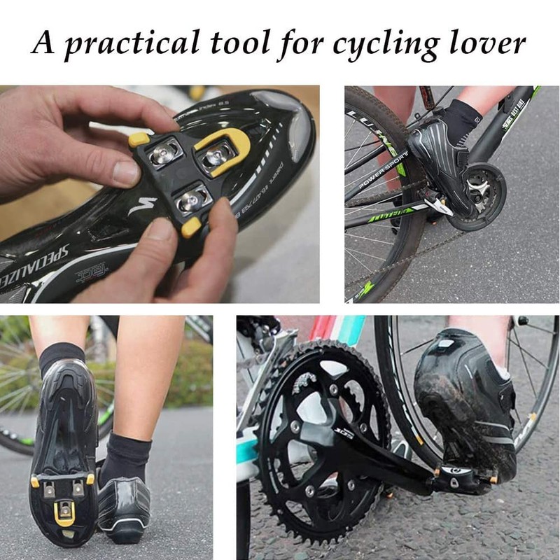 (Yellow (2pcs)) Shoes Road Self-locking Bike Cycling Pedal Cleats Set