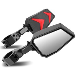 DNA MOTORING Front Pair of UTV Sideview Mirror Folding Design,Compatible With Honda Kawasaki Suzuki Yamaha UTV (SxS), With 1.75" or 2" Clamp, Irregular shape Style, MP-MR-U010