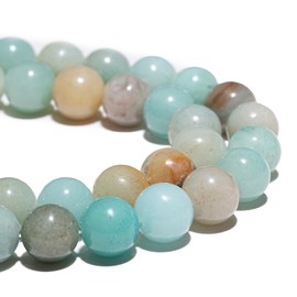 abalorio de piedras preciosas naturales de 6 mm, abalorio de Amazonita coloridas pulidas redondas y lisas para hacer pulseras, abalorio sueltas de 15 pulgadas