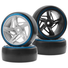 ShareGoo 4PCS/Set Hard Plastic 1/10 RC Drift Car Tires 12mm Hex Hard Tyre Compatible with Traxxas HSP Tamiya HPI Kyosho 1/10 RC On-Road Drifting Drift Car