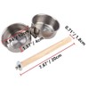 Bird Perch with Feeder Cups Bowls Stainless Steel Odorless with