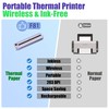 Rongta Portable Printer Wireless for Travel, Bluetooth WiFi Inkless Thermal