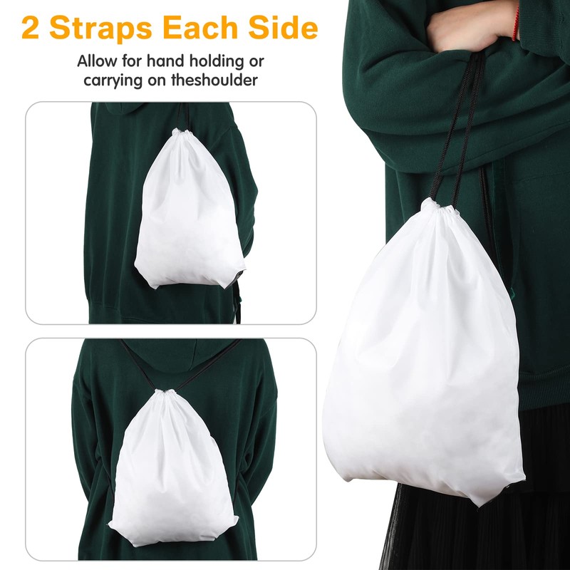 100 Pcs Sublimation Drawstring Bags Bulk White Blank Drawstring Backpacks
