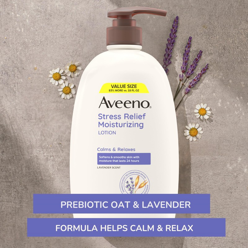 Aveeno Stress Relief Moisturizing Body Lotion 33 Fl Oz, Lavender
