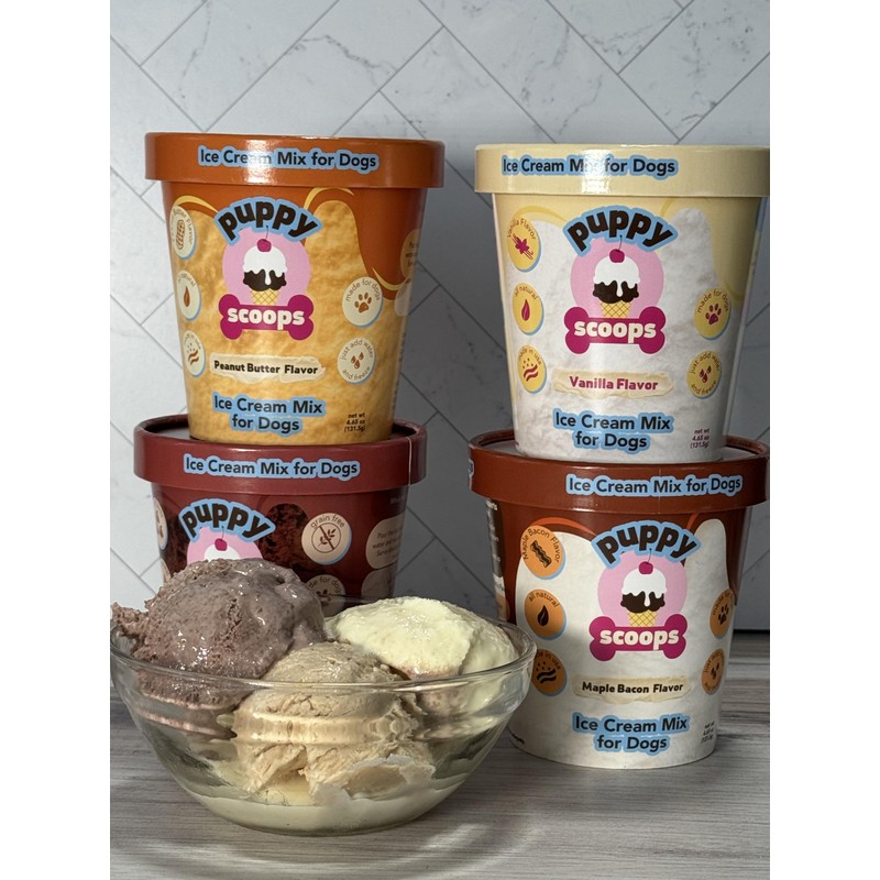 Puppy Scoops Dog Ice Cream Mix Variety Pack, 4 Flavors,