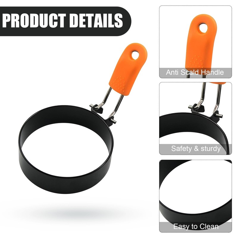 2 Pack Egg Ring Stainless Steel Egg Rings for Frying