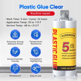 Flinemon Clear 2 Part Epoxy Glue 5 minute SetUp ClearWeld Glue for Metal, Plastics, PVC, Wood, Concrete, Ceramic, Fiberglass Surface Repair, Fishing rods, Wood Furniture, Automotive (1)