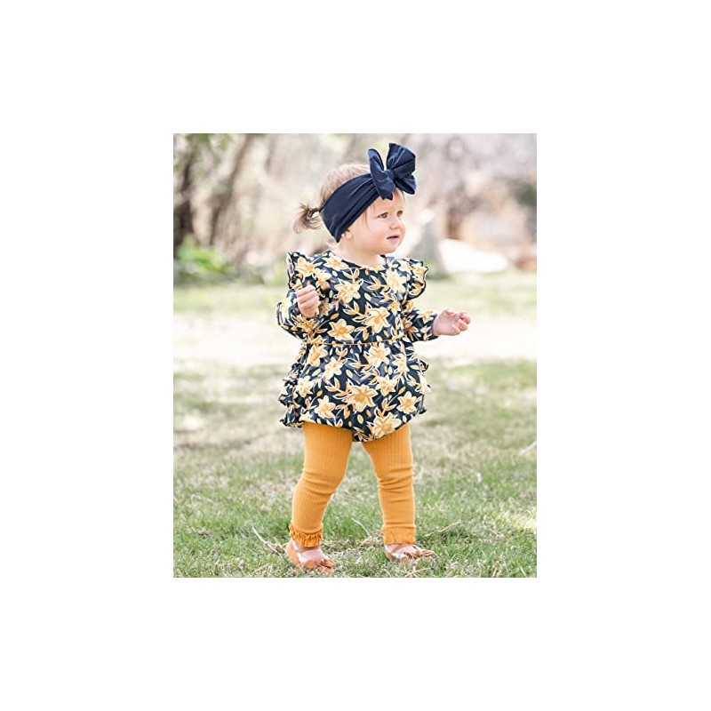 RuffleButts Navy Big Bow Headband - One Size