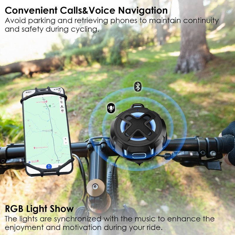 Upgraded, XLeader Pro Bike Speaker, with Handlebar Mount, Bluetooth V5.4,