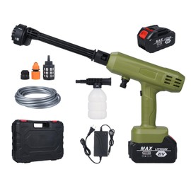 Weytoll Cordless Pressure Washer 2pcs 21V 3000mAh Battery with 6-in-1 Nozzle for Cars, Wall, Road, Fence, Courtyard Washing, Water Flowers