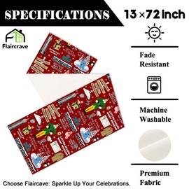 Funny Christmas Table Runner Happy Xmas Kitchen Dining Table Centerpiece Funny Winter Xmas Decor Merry Christmas Decorations for Home-72 Inches Long
