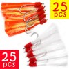 50 Pieces Fish WOW! 7/0 Shrimp Flying Hooks 2-Color red