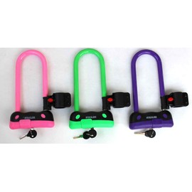 STAHLEX stabiles FAHRRADSCHLOSS BÜGELSCHLOSS schließautomatik+bunt+kompakt+sicher (Violett)