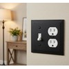 Cosmas 25068-FB Flat Black Single Toggle/Duplex Combo Electrical Outlet Wall