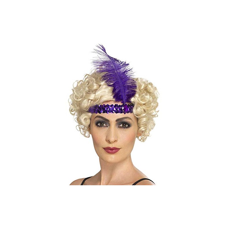 Fancy Dress VIP Express Ladies Flapper Feather Headband Purple