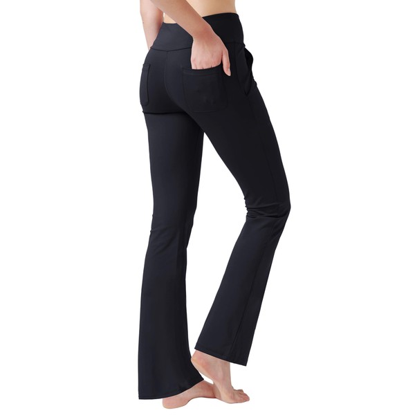 nuveti Women's High Waisted Boot Cut Yoga Pants 4 Pockets