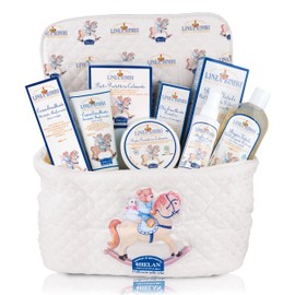 Helan, Linea Bimbi - Newborn Toiletry Bag for Newborn with Moisturising Body Cream, Bubble Bath Shampoo, Nappy Change Cream and Body Oil, Products for Bathroom