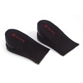 SINY 2-Layer (5cm) Height Increase Taller Shoe Insoles Pad Air Cushion for Men Women Black