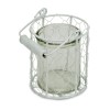 HomeRoots 5" White Metal Tabletop Lantern Candle Holder
