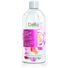 Delia Cosmetics – Acqua micellare lenitiva – Detergente viso con estratto di petali di rosa e allantoina – Pelle pulita, morbida, fresca e lenita – Per pelle secca e disidratata – 500 ml