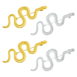 Honbay 6PCS Snake Brooch Pins Fashion Alloy Cute Animal Snake Brooches Snake Breastpin Lapel Pins Hat Scarf Shawl Sweater Cardigan Clips